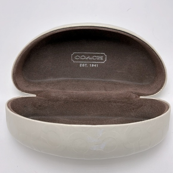 Coach Hard Clamshell Sunglasses Sunglass Case Cream Colored - Picture 7 of 8